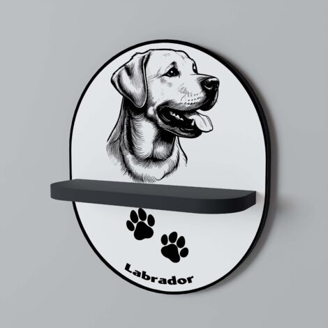 Étagère ovale noire pour chien labrador (1/5)