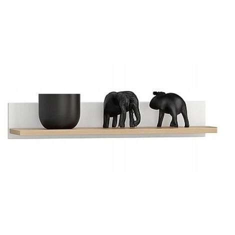 ÉTAGÈRE MURALE SUSPENDUE, LARGEUR 100 CM, artisan/blanc, fixation murale (1/2)
