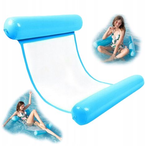 Fauteuil Gonflable Piscine 4-en-1 – Hamac, Chaise Longue, Bouée Avec Filet – Capacité 150 Kg – PVC Résistant – Pompe Et Porte-gobelet Inclus