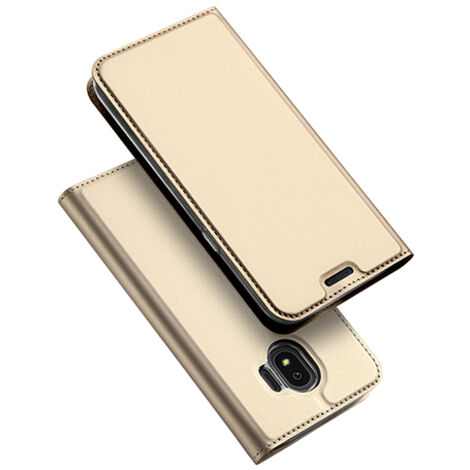 Étui à rabat magnétique DUX DUCIS Skin Pro pour Samsung Galaxy J4 2018, doré (1/5)