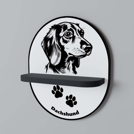 Étagère ovale noire pour chien Teckel (1/5)