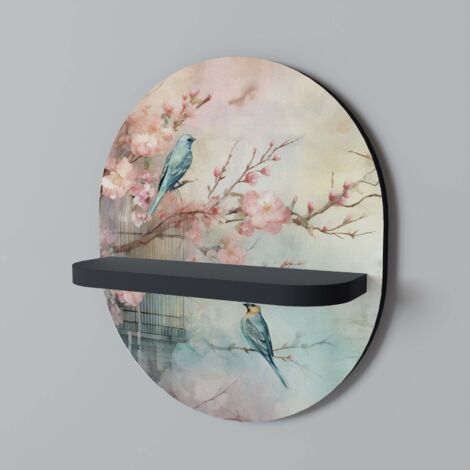 Étagère ovale CHERRY BIRDSONG noire (1/5)