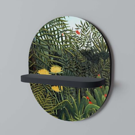 Étagère ovale FORÊT VIERGE AVEC COUCHER DE SOLEIL Noir (1/5)