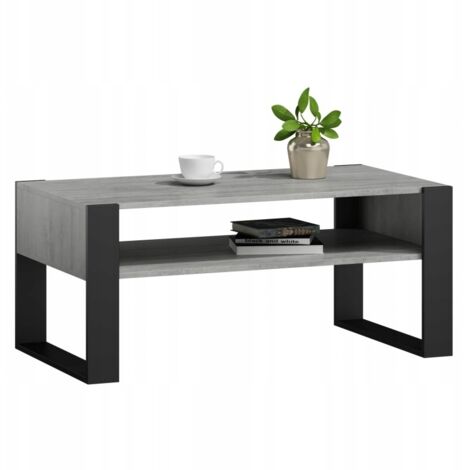 Table basse Kaja en béton/noir pour le salon de la chambre MK (1/4)