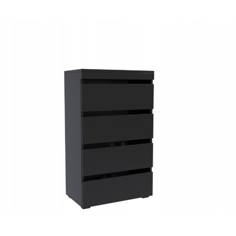 Meuble à chaussures Figaro, commode noire avec étagères inclinables (1/5)