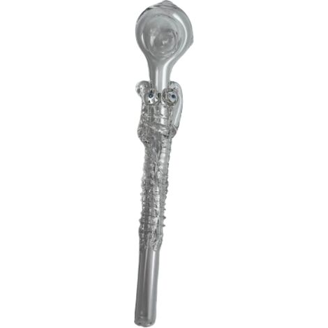 Pipe en verre 16 cm motif Maiden - Verre transparent (1/3)