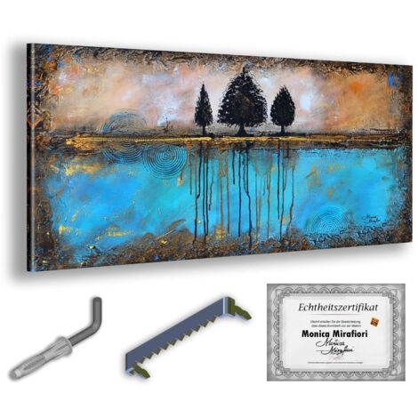 Monica Mirafiori 100 % peint à la main Tableau Wish 140 x 70 cm Peinture peinte à la main Peinture acrylique Très grand tableau acrylique Art moderne Tableaux d'art (1/5)