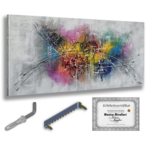 Monica Mirafiori 100 % peint à la main Tableau Boléro 140 x 70 cm Peinture peinte à la main Peinture acrylique Très grand tableau acrylique Art moderne Tableaux d'art (1/5)