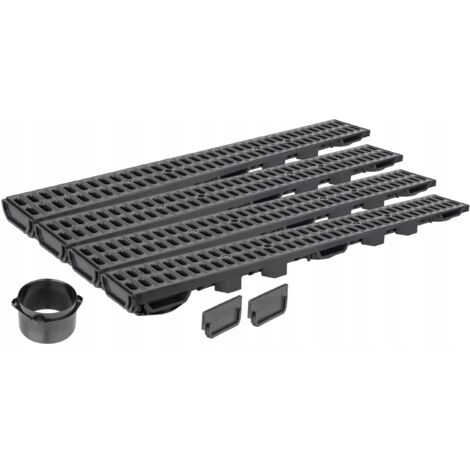 DRAINAGE LINÉAIRE Grille plastique H55 jusqu'à 1,5 tonne A15 SET 4m AQUER (1/5)