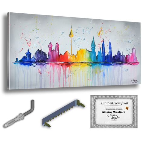 Monica Mirafiori 100 % peint à la main Peinture Nuremberg 140 x 70 cm Peinture peinte à la main Peinture acrylique Très grand tableau acrylique Art moderne Tableaux d'art (1/5)