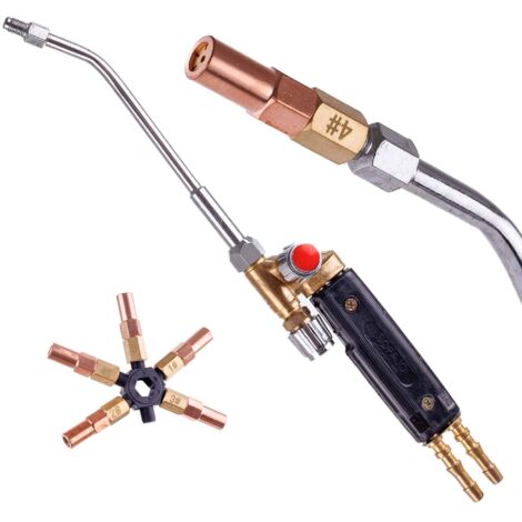 TORCHE À SOUDURE PROPANE-OXYGÈNE AVEC BUSES INTERCHANGEABLES - KIT PROFESSIONNEL
