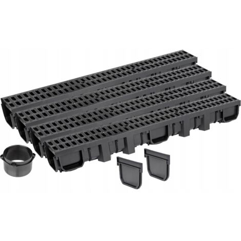 DRAINAGE LINÉAIRE Grille plastique H105 jusqu'à 1,5 tonne A15 SET 4m AQUER (1/5)