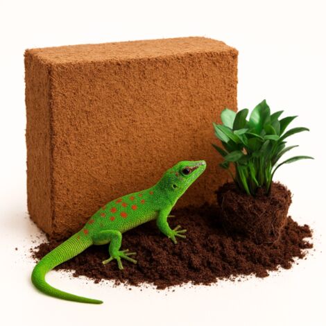 Substrat de tourbe BioCoco, fibre de coco, tourbe de coco, briquettes de 5 kg sans film pour terrarium (1/5)