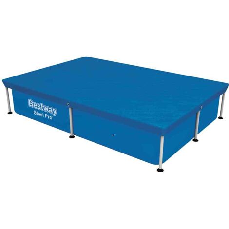 Bestway – Couverture de piscine rectangulaire 224 x 154 cm – En polyéthylène résistant – Corde de fixation incluse – Pour piscines 221 x 150 cm