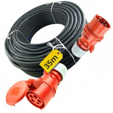 Rallonge électrique 5 x 2,5 mm 35 m 16 A, câble en caoutchouc avec prise et fiche H07 ONPD (1/4)