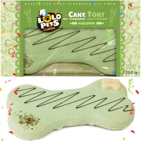 Friandises pour chiens : Gâteau d'anniversaire classique à la viande et aux légumes Lolo Pets 250 g (1/4)