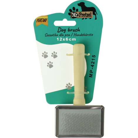 Brosse peigne en métal pour poils de chien et de chat 12 x 6 cm Mr. Pretzel (1/3)