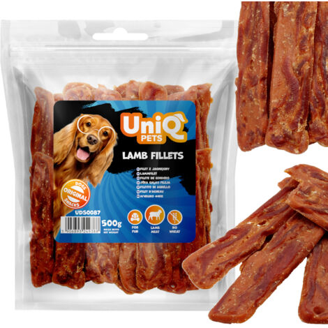 Friandise, snack pour chiens Filets d'agneau UniQ Pets 500g (1/5)