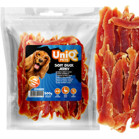 Friandises pour chiens Filets de poitrine de canard tendres (94 %) UniQ Pets 500 g (1/5)