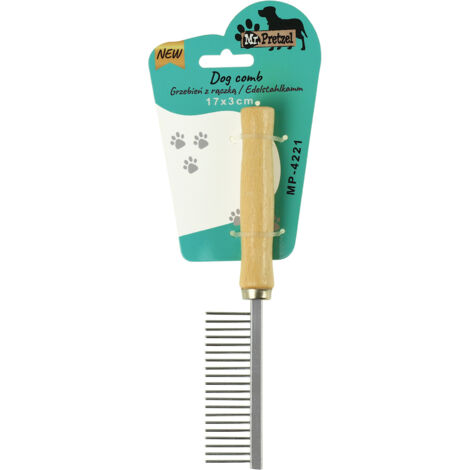 Peigne, brosse en métal pour poils de chien et de chat 17 cm, Mr. Pretzel