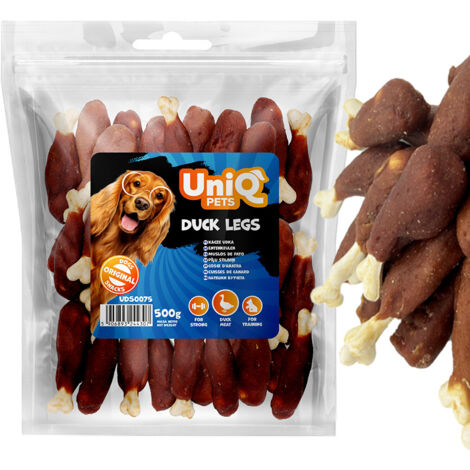 Friandises pour chiens, en-cas Cuisses de canard avec canard UniQ Pets 500g