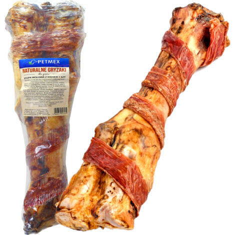 Friandise naturelle pour chien, Jarret de bœuf avec viande, Petmex, 1 pièce.