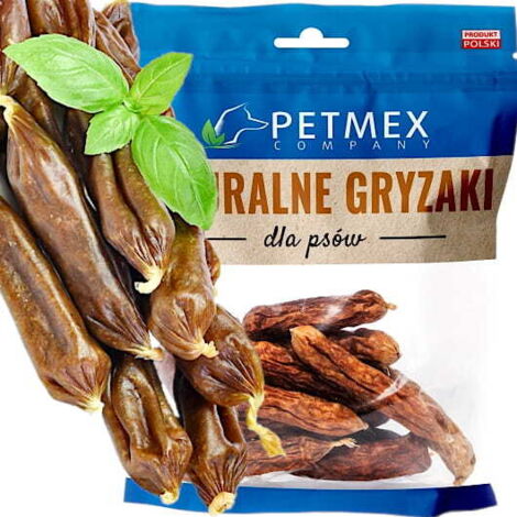 Friandises naturelles à mâcher pour chiens Petmex Saucisses de volaille séchées 100 g (1/3)