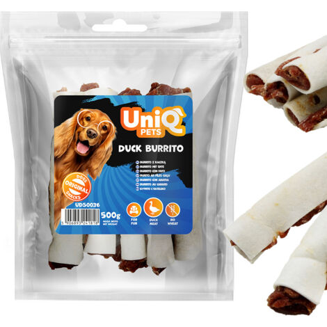 Friandise pour chien, burrito au canard UniQ Pets 500 g (1/5)