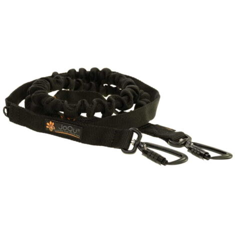 Corde pour chien JoQu® Canicross Rope Shock DUO noire avec amortisseur