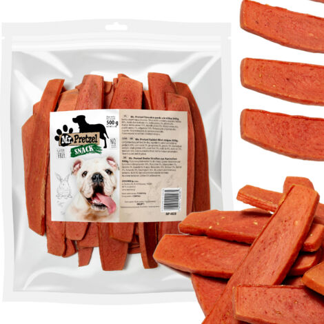 Friandises pour chiens, grandes lanières de lapin Mr. Pretzel 500 g (1/5)