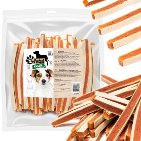 Friandise pour chien : Sandwich au lapin et au poisson Mr. Pretzel 500 g (1/5)