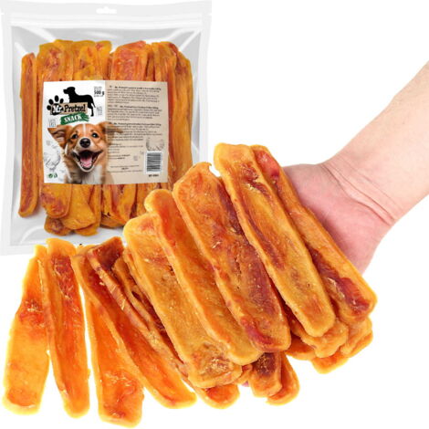 Friandise, snack pour chiens Lanières de poulet séchées (92%) Mr. Pretzel 500g (1/5)
