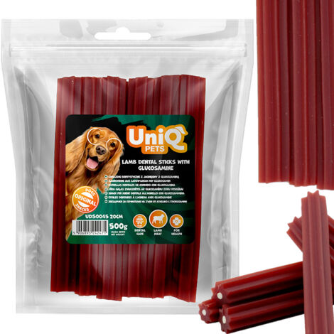 Friandises pour chiens Dental Stars à l'agneau UniQ 500 g 20 cm (1/5)