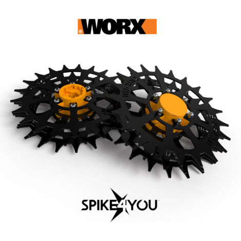 Roues à pointes pour tondeuses WORX Landroid S et M – Acier au carbone 3 mm – Traction améliorée sur terrains difficiles – Lot de 2 roues