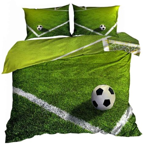 Parure de lit en satin de coton 3D 160x200cm STADE DE FOOTBALL (1/3)