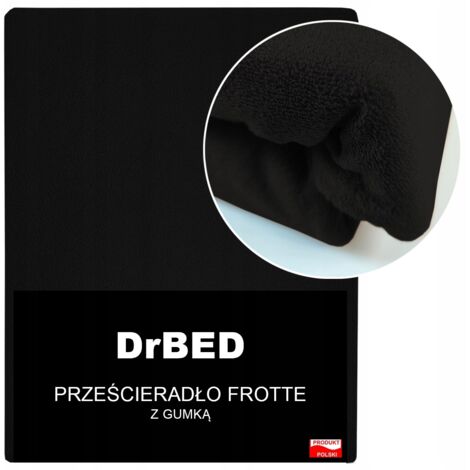 Drap housse Terry 220 x 200 RESPIRANT Doux NOIR Polish (1/5)