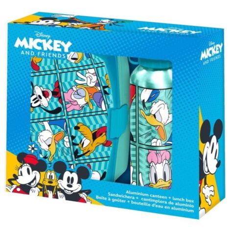 Coffret petit-déjeuner boîte à lunch + gourde Mickey et ses amis Kids Euroswan 1 pièce