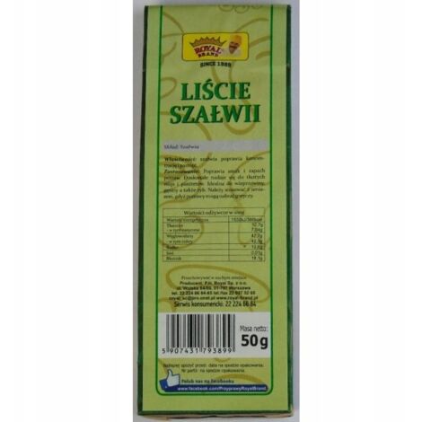 Sauge Séchée En Vrac - 50 G - Marque Ziółko - Herbe Aromatique Et Médicinale