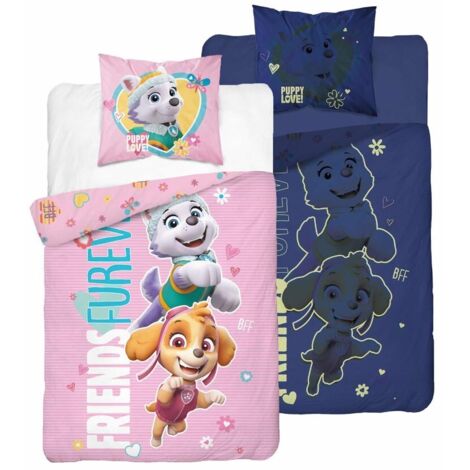 Parure de lit en coton fluo 160x200cm PAW PATROL FRIENDS FUREVER (1/5)