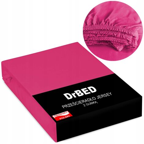 Drap-housse 90x200 en jersey de coton élastique rose polonais (1/4)