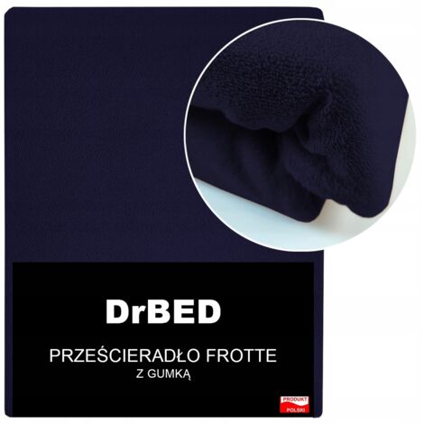 Drap-housse en éponge 120x200 Bleu marine FUSHY Anti-boulochage (1/5)