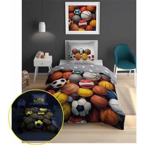 Parure de lit en coton fluo 160x200cm BALLS MIX (1/4)