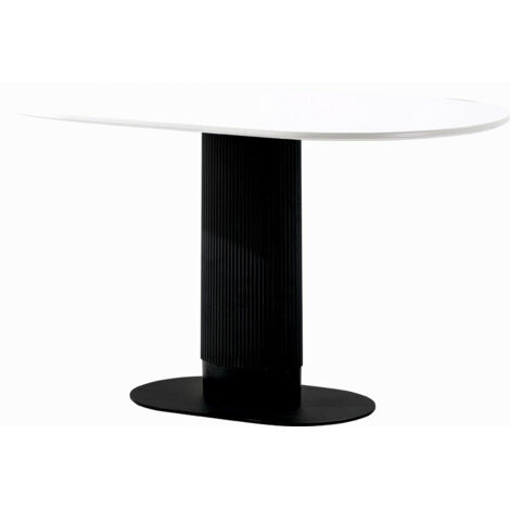 TABLE OVALE Maxim noir et blanc 120x70cm moderne (1/5)