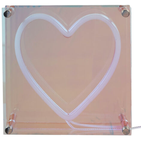 Lampe LED en forme de cœur avec effet néon (1/5)