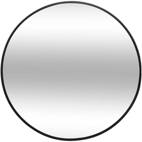 Atmosphera – Miroir rond 38 cm noir – Cadre métal fin – Miroir mural pour espace moderne – Agrandit visuellement l'intérieur