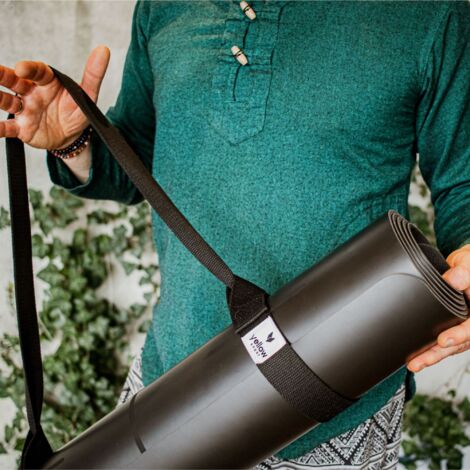Sac De Transport Pour Tapis De Yoga Manduka Journey On - Sangle Réglable Et Ventilée - Toile Noire - Neuf