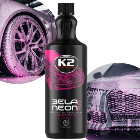 Mousse nettoyante active colorée pour voiture K2 BELA NEON PRO 1L Rose Fraise (1/5)