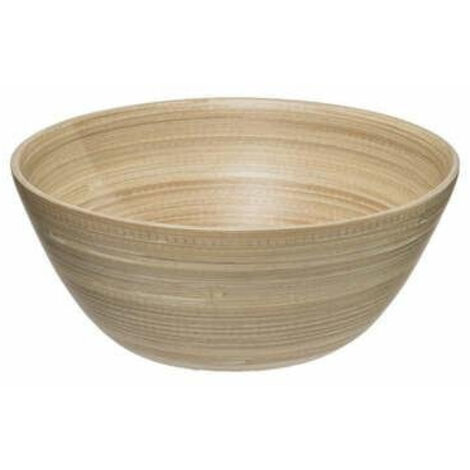 Ensaladera de bambú natural de 30 cm - Elegante recipiente para ensaladas de la marca Ehlis (1/2)