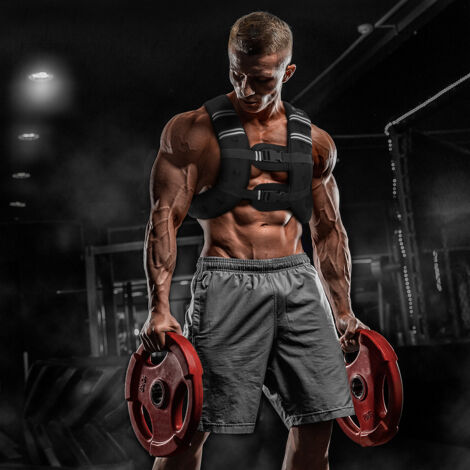 HUOLE Gilet lesté,Gilet d'entraînement-Gilets pour Poids-Gilet lesté Musculation pour entraînement, Cross-fit,Fitness (10kg HUOLE Gilet lesté,Gilet d'entraînement-Gilets pour Poids-Gilet lesté Musculation pour entraînement, Cross-fit,Fitness (10kg