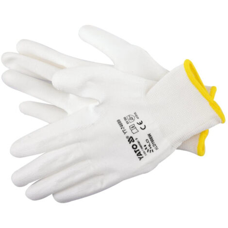 GANTS YATO NYLON/PU BLANC TAILLE 9 (1/2)